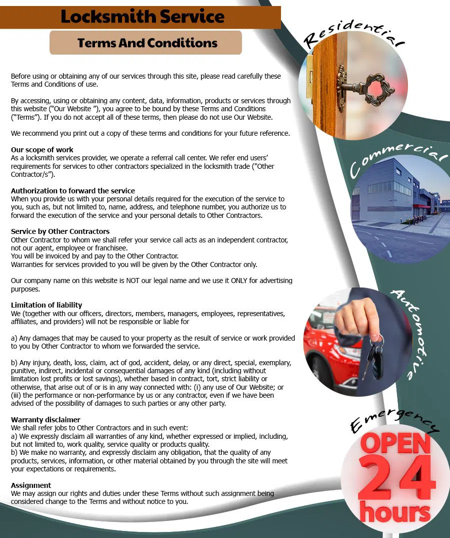 Fort Worth Locksmith And Security Fort Worth, TX 972-810-6790 - Terms-and-conditions